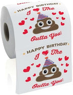 Happy Birthday Decorations Gift for Women Men Her Him, 3 Ply Sheets Prank Toilet Paper Roll Tissue Papers, Bathroom Toilet Themed Table Party Supplies Favors for Guest Friends Present