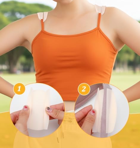 12 Pcs Silicone Bra Strap Cushions, Anti-Slip Shoulder Pads for Women, Soft Gel Bra Strap Holders to Prevent Slipping, Ease Shoulder Pain, Reusable Protectors for Wide, Thin Straps(Universal Fit)