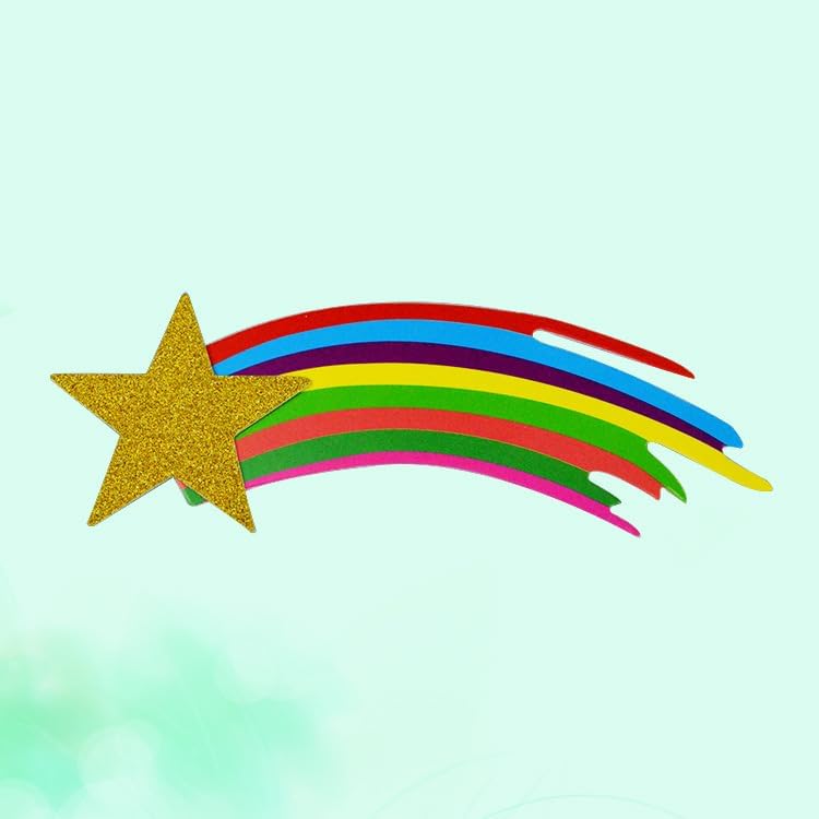 Flairs New York Happy Birthday Decorations Cake Toppers Party Props (Pack of 1 Cake Topper, Rainbow Shooting Star)
