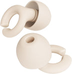 Hush Hoops Ear Plugs, Ultra-Soft Reusable Noise Reducing Earplugs with Horseshoe Shape for Comfort, 4 Tip Sizes for Customizable Fit, 17dB (NRR) Noise Reduction Rating, Cream, 1 Pair with Travel Case