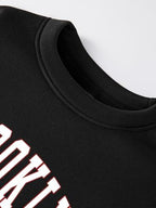 Men's Letter Graphic Print Sweatshirt Long Sleeve Crewneck Drop Shoulder Pullover Tops