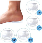 Heel Lift Inserts for Women and Men - 4 pcs Stackable Adhesive Gel Heel Cushions, Adjustable Height Increasing Insoles for Leg Length Discrepancy 1/8", 1/4", 3/8", 1/2" (Small)