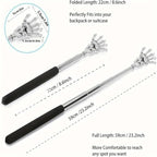 Portable Stainless Steel Telescopic Back Scratcher – Extendable Massager Tool for Itch Relief, Blood Circulation & Relaxation
