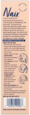 NAIR Exfoliating Facial Hair Removal Cream for Women - Smooth Skin Solution with Collagen for Sensitive Skincare