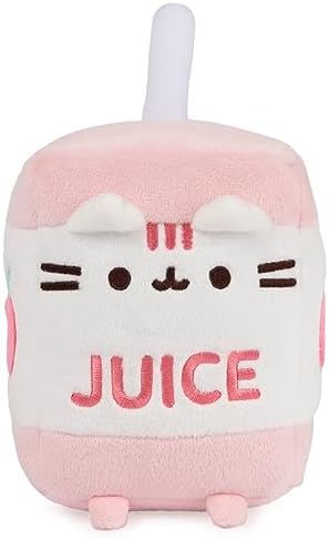 GUND Pusheen Juice Box Plush Cat Stuffed Animal for Ages 8 and Up, Pink/White, 6”