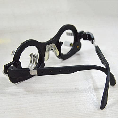 NICHOY Optical Trial Lens Frame Optometry Eye Test Glasses Frame Pupillary Distance,Temple Length Adjustable Not Easy to Deform Multi-Lens Stainless Steel Slot(Color:黑色,Size:PD 55-90mm)