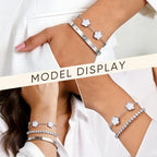 Womens Stackable Floral Silver Bracelets - 3Pcs Silver Sterling Bracelet,Stainless Steel Bangle Bracelets Non Tarnish, Stacked Bracelet Set Trendy Jewelry,Christmas Prom Birthday Gifts for Girlfriend
