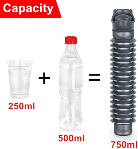 Pee Bottles for Men,Collapsible Urine Bottle with Disposable Replacement Bags,Car Pee Bottle for Men and Women,750ml,Leakproof, Emergency Urinal for Road Trips,Traffic Jams and Camping