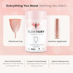 Menstrual Cup with Applicator – Reusable 100% Medical-Grade Silicone Period Cup for Beginners – Leak-Free, Eco-Friendly, BPA & Latex Free, Up to 12-Hour Protection (Small)