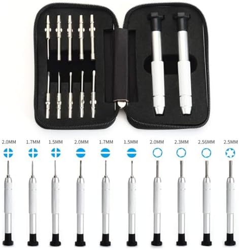 Precision Screwdriver Set, Eyeglass repair kit with 10-style screwdrivers/nose pads/4 in 1 portable screwdrivers/ear hook/tweezer for eyeglasses sunglass watch calculator (with 70-style screws)