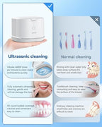 Phniti Retainer Cleaner Machine, 46kHz Professional Portable Ultrasonic Jewelry Cleaner for Dental Use, Mouth Guard, Watch, Ring, Jewelry Cleaners Machine - Household Use, White