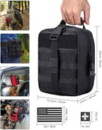 Molle medical pouch ifak bag first aid kit tactical pouch empty emt med belt pouch rip away small rescue trauma pouches (Black)