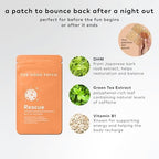 The Good Patch Rescue Recovery Patch, Natural Patch with DHM, Vitamin B1, and Green Tea, Plant-Powered Wearable Wellness, Support After a Night Out (8 Total Patches)