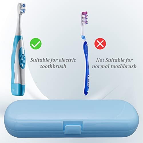 Hovesty 2 Pcs Electric Toothbrush Travel Case, Portable Travel Toothbrush Holder for Electric Toothbrush Set (Blue and Black)