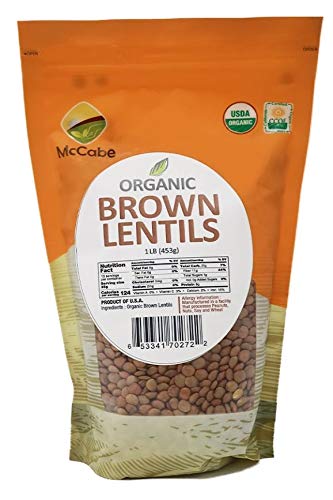 McCabe Organic Brown Lentils - Bulk Lentils Rich in Fiber & Minerals | USDA and CCOF Certified | Product of USA | 1Lbs