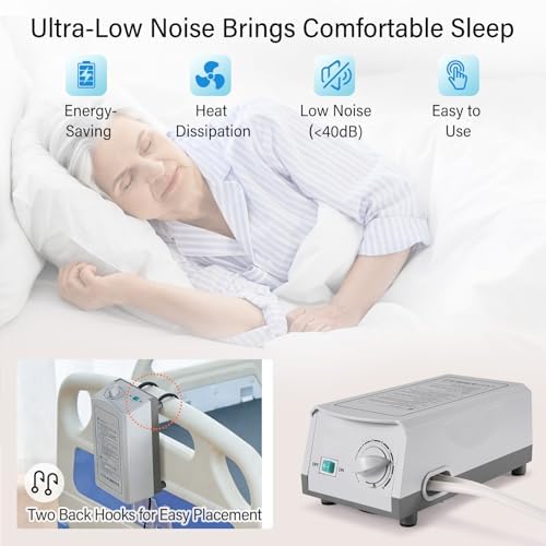 Careboda Alternating Pressure Mattress Anti Decubitus Air Pads with Electric Quiet Pump System, Pressure Sore Pad and Bed Sore Prevention, Air Mattress for Hospital Bed and Home Use Blue 75" x 35"