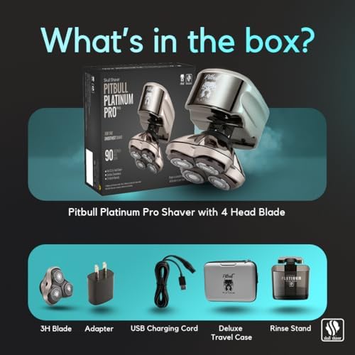 Skull Shaver - Pitbull Platinum PRO PX5 Head and Face Shaver - with Bonus Blade