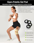 Knee Braces for Knee Pain Women Men, Patellar Tendon Support Strap, Knee Brace for Meniscus Tear Compression Sleeve for Knee Pain (Black)