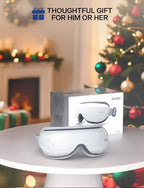 Eye Massager with Heat, Mothers Day Gifts for Mom, Heated Eye Massager for Migraines with Compression and Bluetooth, Reduce Eyes Strain, Dark Circles and Improve Sleep, Gifts for Women Men