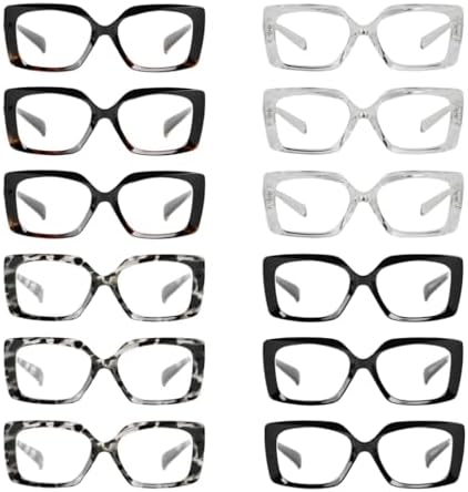 Eyekepper 12 Pack Reading Glasses Stylish Ladies Thick Frame Readers for Women +1.00