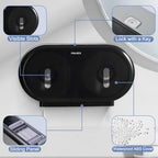 Commercial Twin Jumbo Toilet Tissue Dispenser, 9” Double Toilet Paper Roll Holder Wall Mount, Industrial Tissue Dispenser with Key Lock,Tissue Holder with Dual Dispenser for Bathroom,Office,School