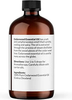 NaturoBliss Cedarwood Essential Oil – Huge 4 Fl Oz – 100% Pure and Natural – Premium Grade Essential Oil for Diffuser and Aromatherapy, Skin, Massage, Candle and Soap Making Fragrance