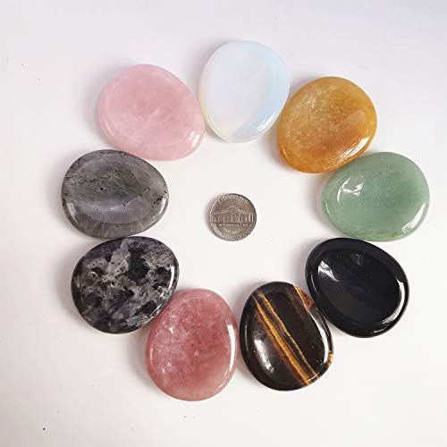 Natural Moonstone Water Drop Chakra Thumb Worry Stone,Stress Relax Healing Reiki Crystal Pocket Palm Stones