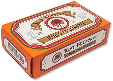 La Rose from Portugal - Gourmet Canned Mackerel Fillet in Olive Oil - 4.23oz / 120gr (Pack of 5 cans)