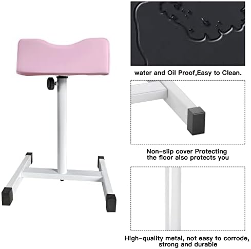 CHAOEEMY Pedicure Foot Rest,Adjustable Height Pedicure Stool,Pedicure Stand for Home Salon,Tattoo,Nail Tech(Pink)