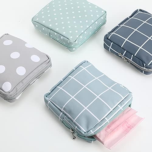 Frienda 4 Pcs Period Bags Sanitary Napkin Storage Menstrual Pad Pouch Tampons Nursing Pad Holder Portable Period Kit Menstrual Sanitary Pouch for Girls Women Ladies with Zipper(Basic Style)