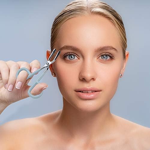 Maitys 6 Pcs Stainless Steel Eyebrow Scissors Tweezers Handle Shaped Tweezers Clip, Flat Straight Tip Brow Hair Plucker Remover Facial Hair Eyebrows Care Men Women, 3 Colors