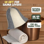 White and Grey Sauna Hat -100% Organic Wool Felt Hats for Russian Banya - Protect Your Head from Heat - English Sauna eBook Guide Included