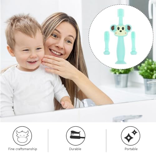 FOMIYES Baby Toothbrush - Soft Silicone Infant Toothbrush for Gentle Gums Care & Teething Relief Ergonomic Design Compact Size Green Color