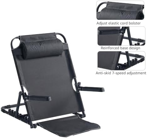 Adjustable Lifting Bed Backrest with Armrest, Large Folding Back Rest for Bed Sitting up, Portable Folding Adjustable Sit-Up Back Rest, Support Change Angle of Backrest for Neck Head