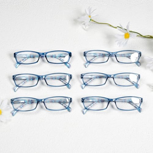 Eyekepper 6-pack Ladies Reading Glasses Stylish Women Readers - Blue +0.50