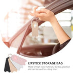 Beavorty 4Pcs PU Chapstick Holder Leather Keychain Lipstick Sleeves Keychain Lipstick Holder Lip Balm Holders
