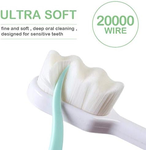 EasyHonor Extra Toothbrush for Sensitive Gums, Micro Fur Manual Toothbrush with 20000 Soft Floss Bristle for Pregnant Women, Elderly, Braces and Gum Recessions, Protect Fragile Gums (6 Pack)