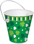 Festive St. Patrick's Day Green Metal Bucket - 4.5" (1 Pc.) - Perfect for Celebrations, Decoration & Irish-Themed Gifts