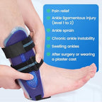 Velpeau Ankle Stabilizer Brace for Sprain, Ligament Injury (Grade 1 to 2), Tendonitis, Adjustable Stirrup Ankle Support Splint for Women and Men,Reversible Left & Right Feet,One Size (Gel Pads, Blue)