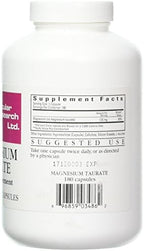Cardiovascular Research Ecological Formulas Magnesium Taurate Capsule, 125 mg, 180 Count (EFMGT180)