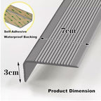 Stair Step Edge Trim, Bullnose Stair Anti Slip Nosing Self-Adhesive Vinyl Edging Strip, for Outdoor Indoor Uses,Black,6 m