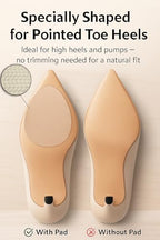 Clear Non Slip Shoe Pads for Heels – Anti-Slip Grip Inserts for Pumps, Stilettos & Dress Shoes, Invisible Traction Stickers for Pointed Toe Soles