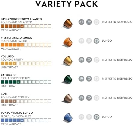 Nespresso Capsules Original Line, Ispirazione Espresso Variety Pack, Medium Roast Espresso Coffee, 100 Count Espresso Coffee Pods