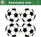 Soccer Party Supplies Soccer Football Paper Napkins 3D Black and White Design- Soccer Theme Birthday Tableware Include Soccer Napkins for Soccer Fans, Totally 60Pcs