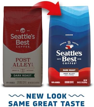 Seattle’s Best Coffee, Dark Roast Ground Coffee, Post Alley, 100% Arabica, 1 Bag (20 oz)