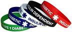 Type 1 Diabetes Silicone Medical Alert Bracelets – 5 Pack, Insulin Dependent Diabetic Wristbands for Adults - 7.8 inches – Waterproof, Unisex Design for Men & Women