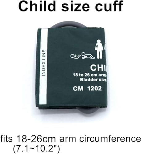 NIBP Blood Pressure Nylon Cuff with Bladder for Child Pediatric 18~26cm, 35cm Single Tube Reusable Replacement Universal Blood Pressure Cuff, No BP Connector
