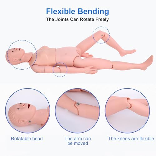 Patient Care Medical Manikin, 5.24ft Life Size Medical Mannequin for Training Multifunction Nursing Training Mannequins for Students Nursing Education Teaching Medical Training Skills(Famale)