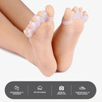 Pure Comfort Silicone Toe Separators – White – Bunion Corrector & Hammertoe Straightener for Overlapping Toes, Plantar Fasciitis Relief – Adjustable Gel Toe Spacers for Yoga, Running & Daily Wear – Washable & Reusable (2 Pairs)