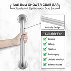 Grab Bars for Shower, 2 Pack 16 Inch Anti-Slip Safety Shower Handle for Senior, Stainless Steel Shower Grab Bars, Handicap Elderly Bathtub and Toilet Bathroom Assist